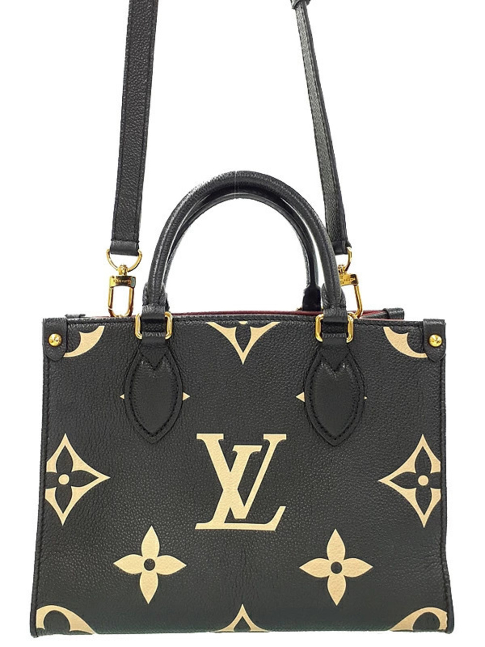 Louis Vuitton Bicolor Monogram Empreinte OnTheGo Top Handle Bag Leather Black